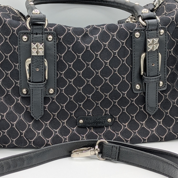 Nine West Black & Silver Patterned Handbag - Picture 7 of 11